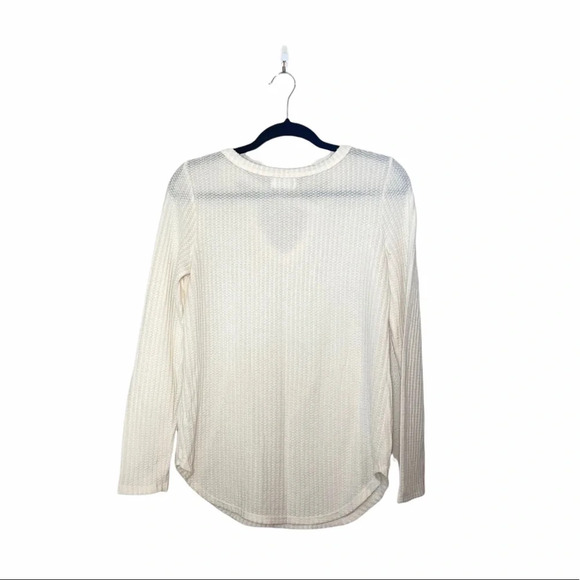 Maurices 24/7 Cream Strappy Front Waffle Knit Thermal Top Small Women’s - Picture 6 of 11